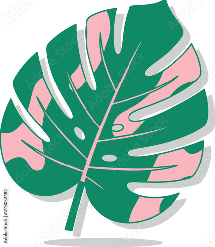 Modern Monstera Leaf Vector Art
