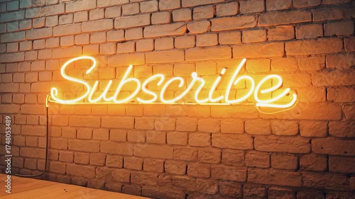 Subscribe text on the wall