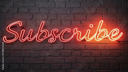 Subscribe text on the brick wall