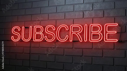 Subscribe text on the wall