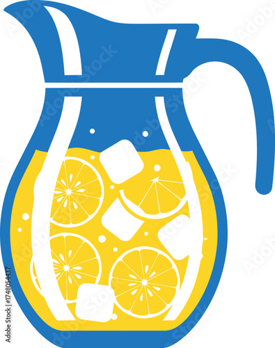 Refreshing Lemonade Pitcher with Citrus Slices and Ice