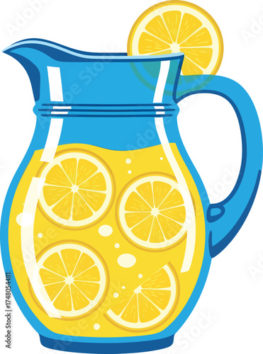 Pitcher of Lemonade with Lemon Slices