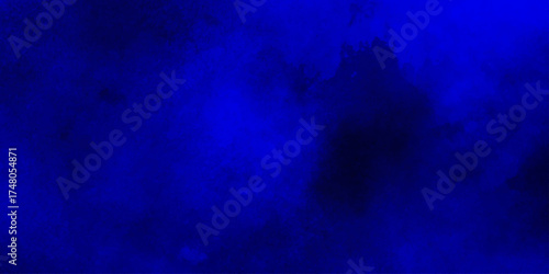 Dark abstract background with blue grunge effect background. Beautiful and soft cloudy light blue clouds watercolor background, Ancient blue wall surface textures backgrounds.