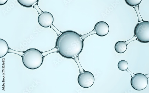 Close-up image of molecular structures, showcasing interconnected atoms