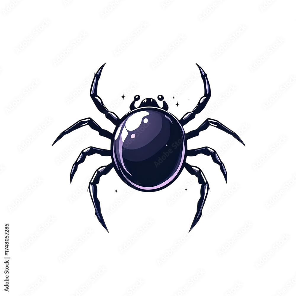 Obraz premium Halloween Black Spider Vector Illustration for Creepy Night and Haunted House Decoration Designs