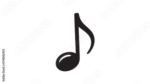 Isolated music note vector icon simple flat glyph design perfect for music apps and websites