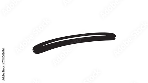 Single curved line simple black vector stroke isolated on white background