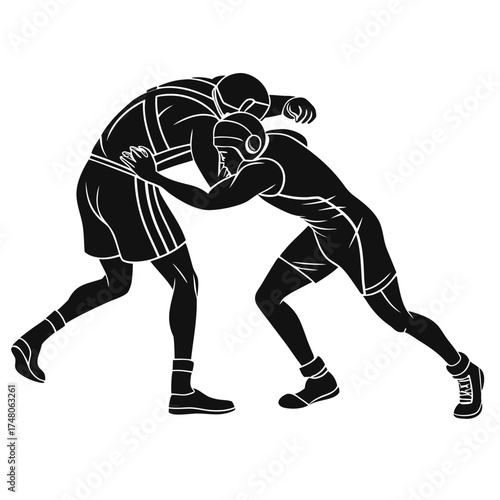 vector illustration of a silhouette of a boxer