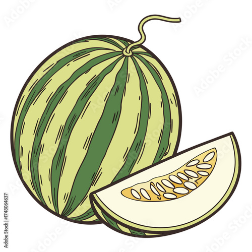 orient melon on white background 