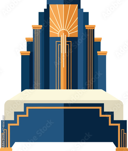 Art Deco Throne Illustration