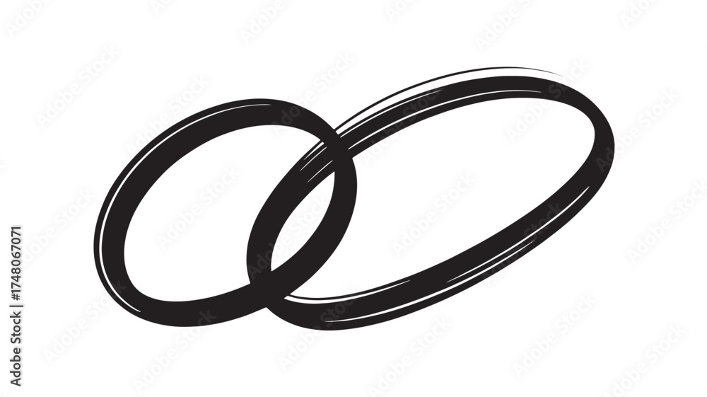 Fototapeta premium Abstract infinity symbol brush stroke style vector illustration for logo design and creative projects isolated on white background