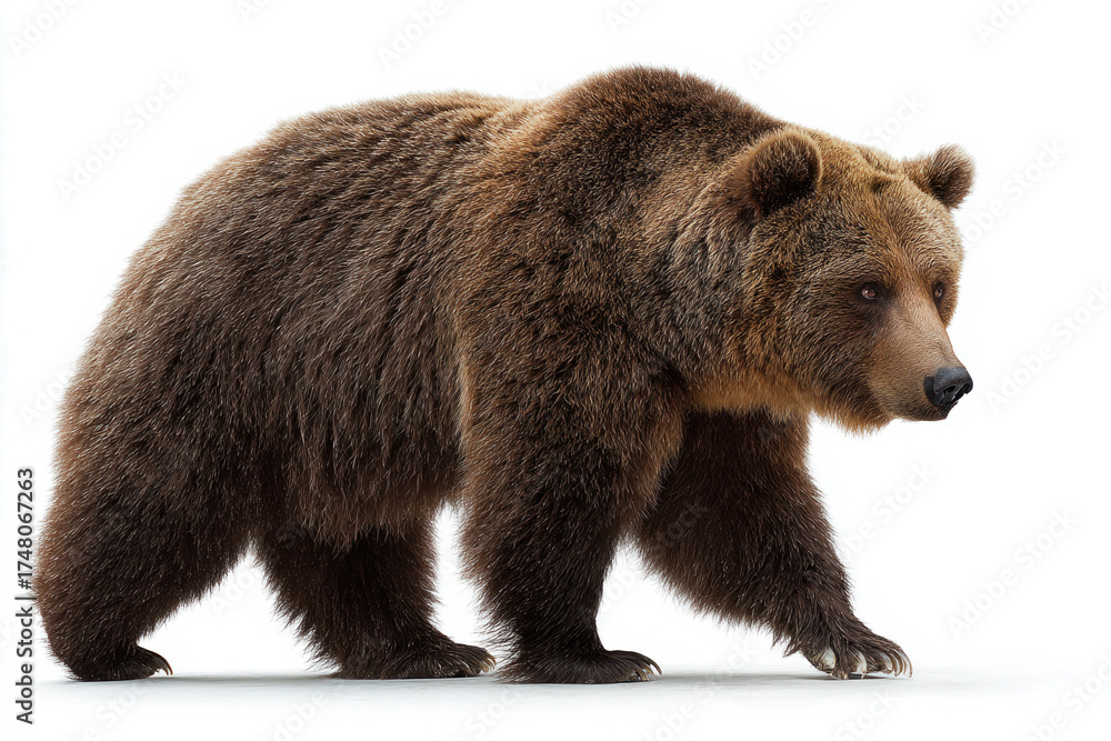 Fototapeta premium Bear with different isolated on white backhground