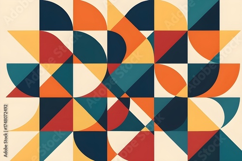 Vibrant retro geometric pattern for modern design