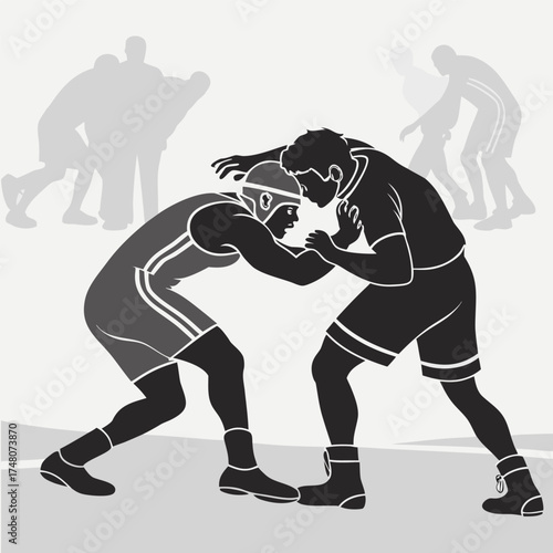 silhouette of a wrestler