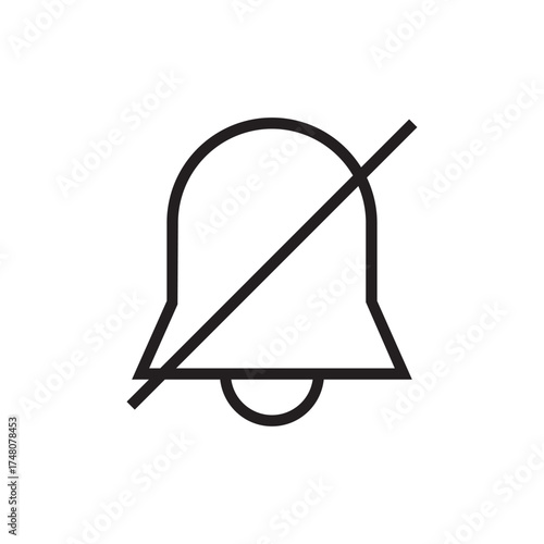 Silent Muted Notification Alarm Bell Line Icon