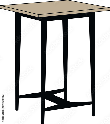 Modern Bar Table Vector Illustration