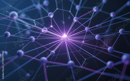 An abstract, vibrant image of interconnected nodes and lines representing a network or system, with a central glowing point of light
