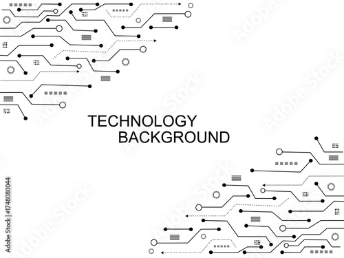 Geometric background and high tech circuit board connection system