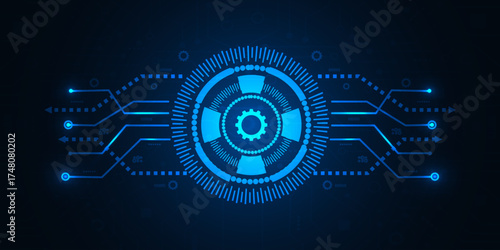 Geometric background and high tech circuit board connection system