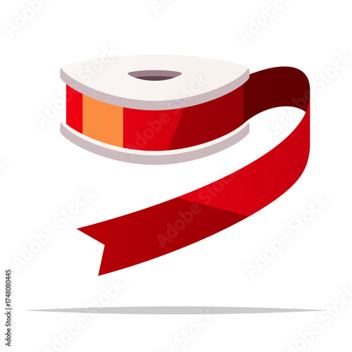 Ribbon spool vector isolated illustration