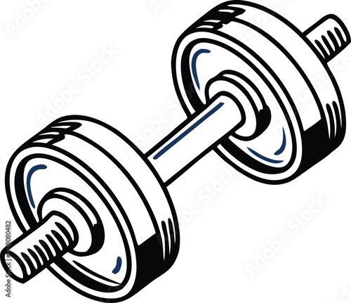 Dynamic dumbbell illustration for fitness enthusiasts or gym promotions, a versatile vector symbol for strength training and healthy lifestyle goals