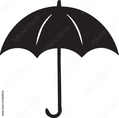 black umbrella isolated on white