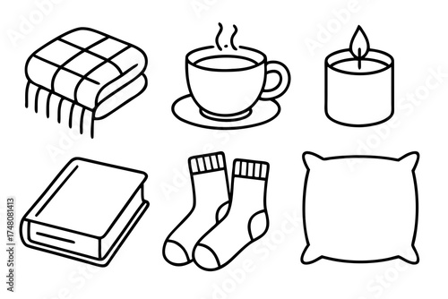 Cozy Comfort A Collection of Simple Line Art Relaxation Essentials