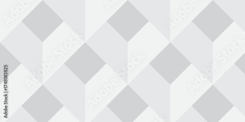 Abstract white geometric cube wall creative concept triangle overlap square technology background. vector digital cubes fabric and wallpaper grid block texture background.	
