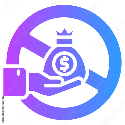 Anti Corruption Policy glyph gradient icon