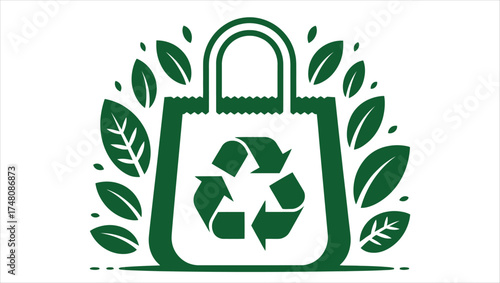 eco friendly recycling symbol label vector illustration