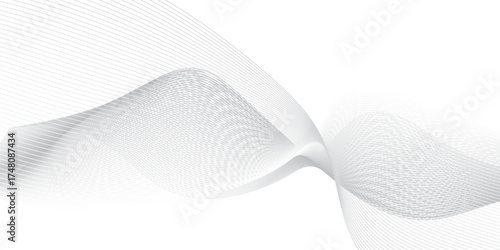 Glowing waveform frequency futuristic energy sound waves technology concept background. Abstract gray wave line vector business texture. Pattern line blend curve flow futuristic background.	