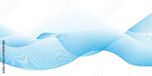 Glowing waveform frequency futuristic energy sound waves technology concept background. Abstract blue wave line vector business texture. Pattern line blend curve flow futuristic background.	