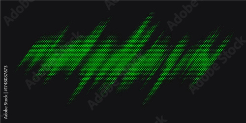 Abstract digital sound equalizer wave illustration for green music technology backdrop
