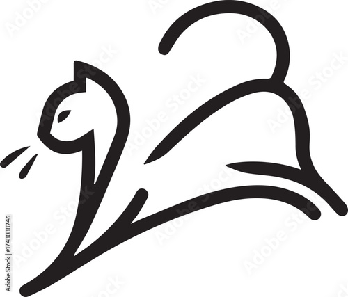 Abstract cat line art