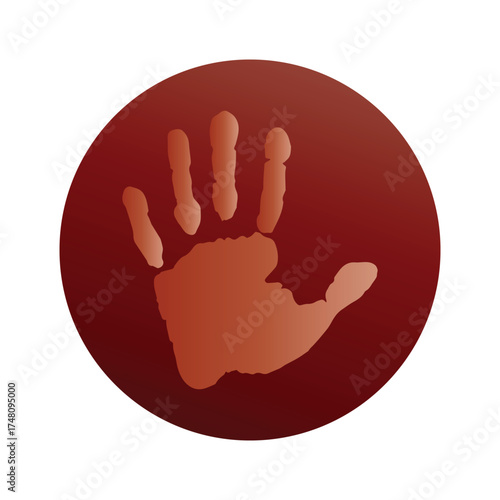 Handprint in a Circle Human Touch and Connection, Artistic Expression