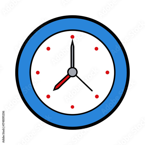 Modern blue clock icon vector illustration scalable timekeeping symbol for digital projects