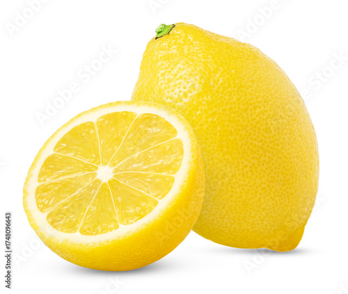 Lemon fruit with slice isolated