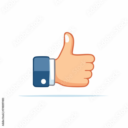 A hand with a thumbs up gesture, symbolizing approval, agreement, or a positive response.