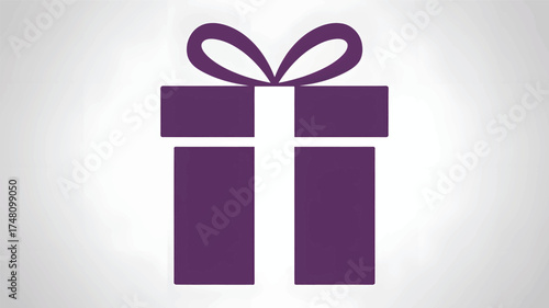 Purple gift box present birthday christmas celebration surprise ribbon package holiday giving occasion icon silhouette