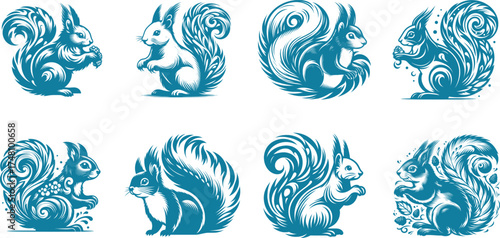 Squirrels vector tatto with unique new art of lovely design