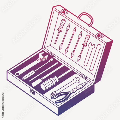 Vector art of open toolbox