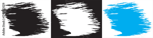 Abstract hand-drawn brush stroke vector set.  abstract hand-drawn brush stroke vectors in black, white, and blue colors. Ideal for backgrounds, grunge , and artistic textures.EPS10AI.