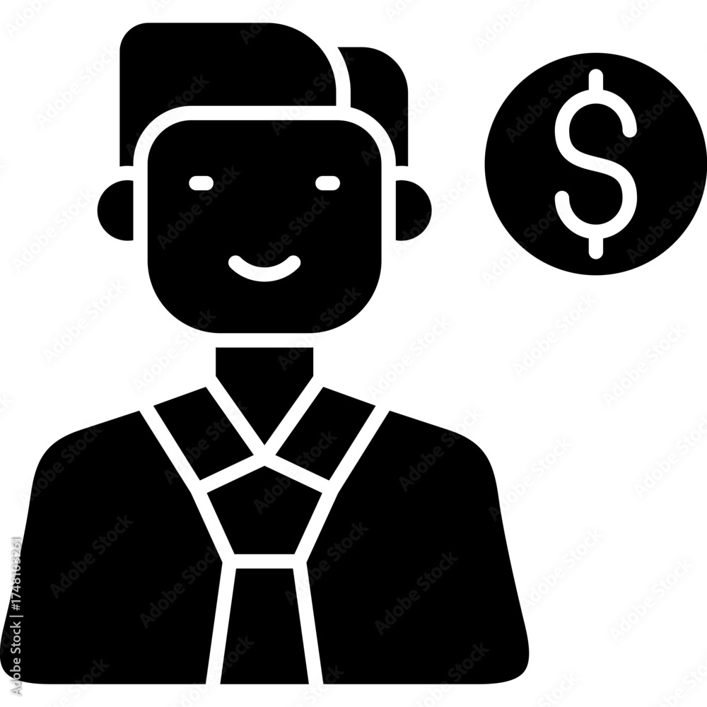 Obraz premium Salesman Icon Vector Element