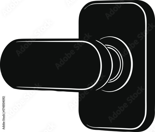 Door Handle Outline Vector Clipart