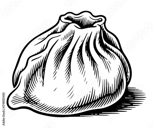 DimSum vector engraving style illustration