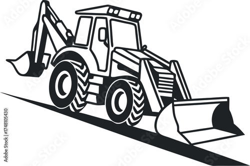 Backhoe Loader Vector