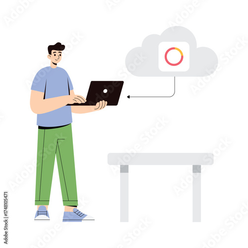 Sharing digital files securely across platforms Illustration
