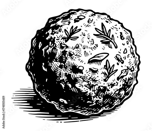 Falafel vector engraving style illustration