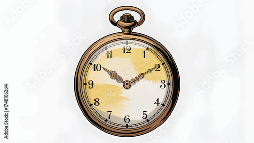 Antique pocketwatch time clock vintage gold retro watch old fashion timepiece elegant classic accessory 10:10 silhouette