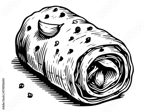 Kimchi vector engraving style illustration